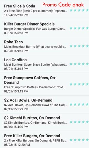 free food deals with postmates