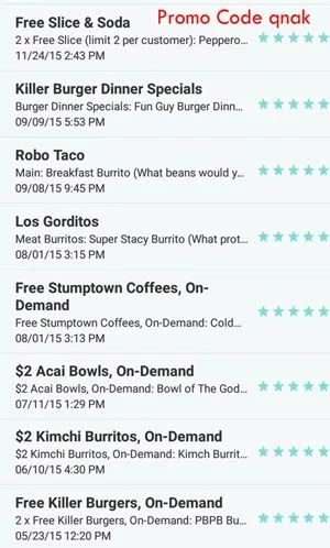 free food deals with postmates